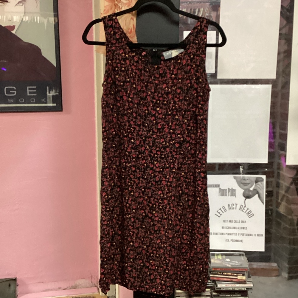 Vintage Elegant Floral Sleeveless Mini Dress vtg